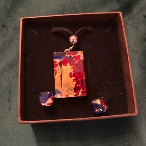 ORIVE MURANO GLASS PENDANT NECKLACE AND EARRINGS